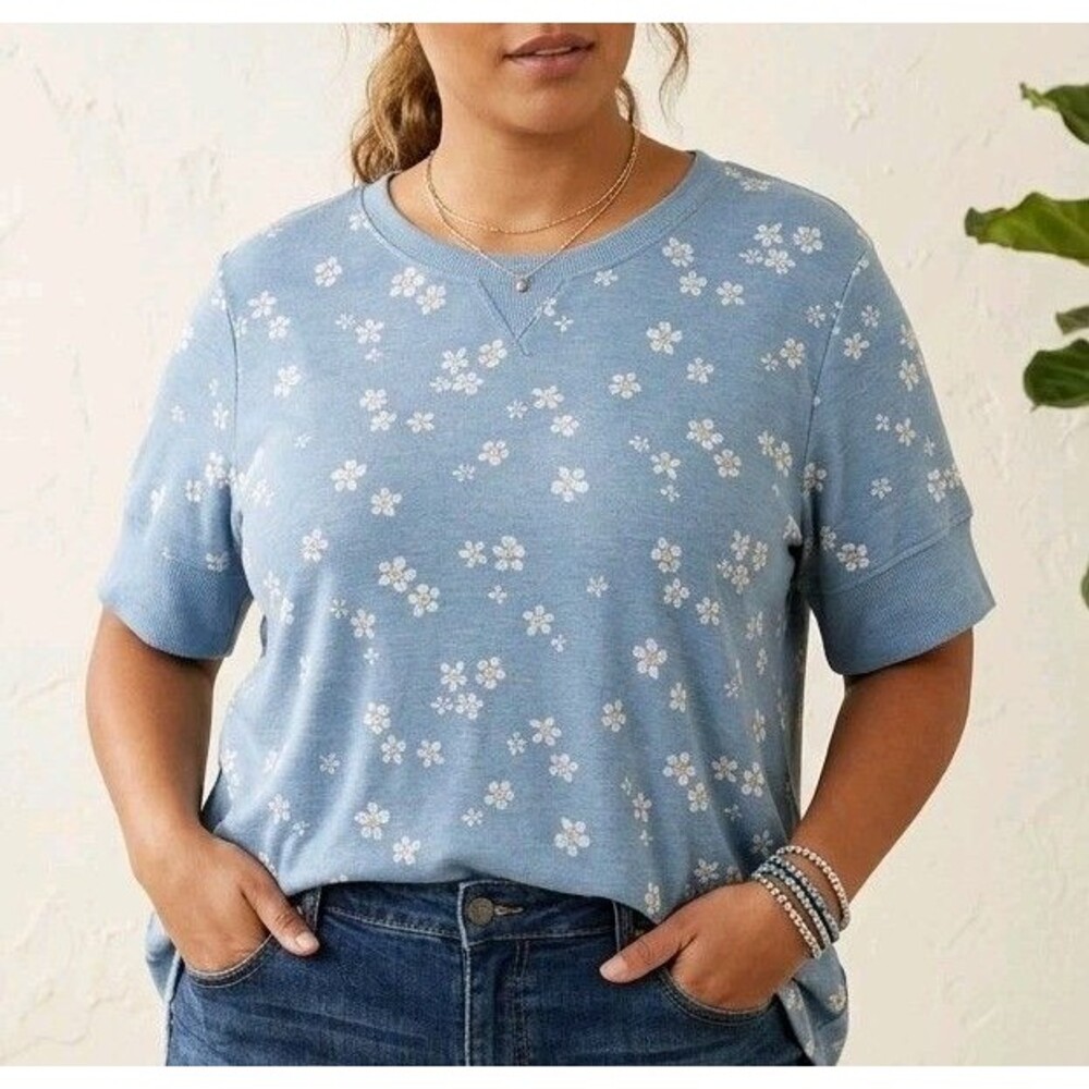 Jane & Delancey Textured Floral Top - 1X